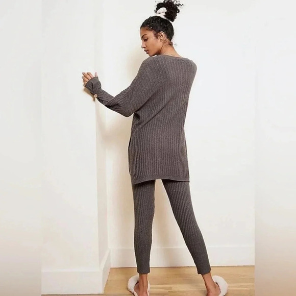 Free People Around the Clock 2 Piece Set Sweater Tunic (XS) +Joggers (S)Charcoal - Picture 5 of 16